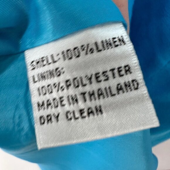 Talbots Petites Sleeveless V-Neck Zipper Back Irish Linen Blue Size 2 - Picture 10 of 14